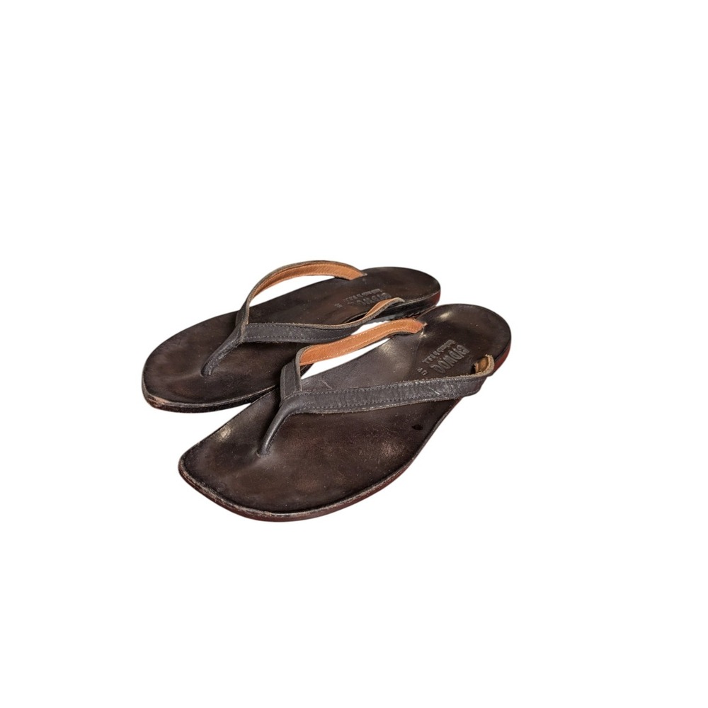 Cydwoq Womens Zen Sandals Size 40 10 Brown‎ Leather Thong Handmade USA Flip Flop